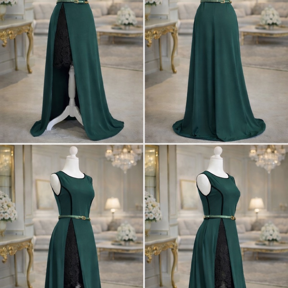 Chic Forest Green High Low Dress